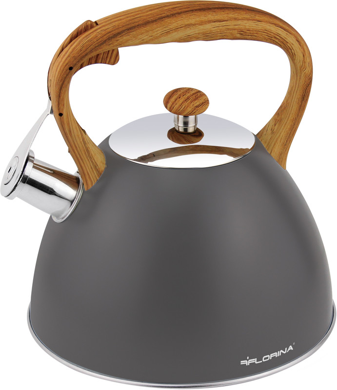 Чайник FLORINA Frank 2.5 л сірий зі свистком (5C6148)